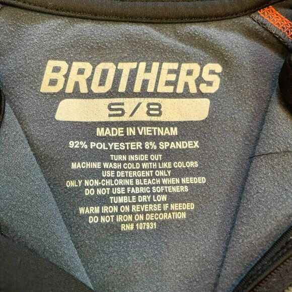 Brothers | Warm Gear Gray Black Orange 1/4 Zip Pullover Youth Small 8 Athletic - Picture 5 of 9